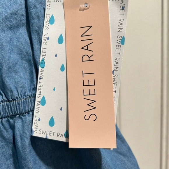 Sweet Rain Blue Jean Blouse with Ruffled Tiers - Picture 3 of 5